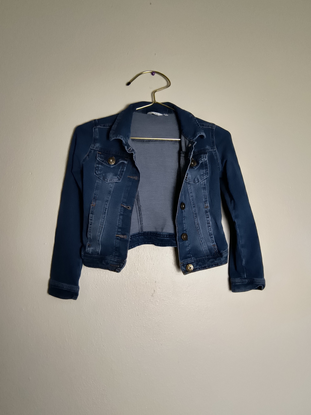 Mudd Girls 7/8 Dark Blue Denim Cropped Jacket